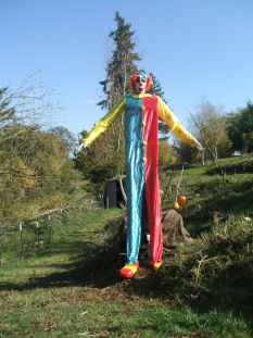 Clown in its raised position
